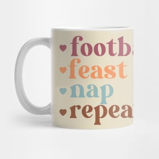Football Feast Nap Repeat Mug